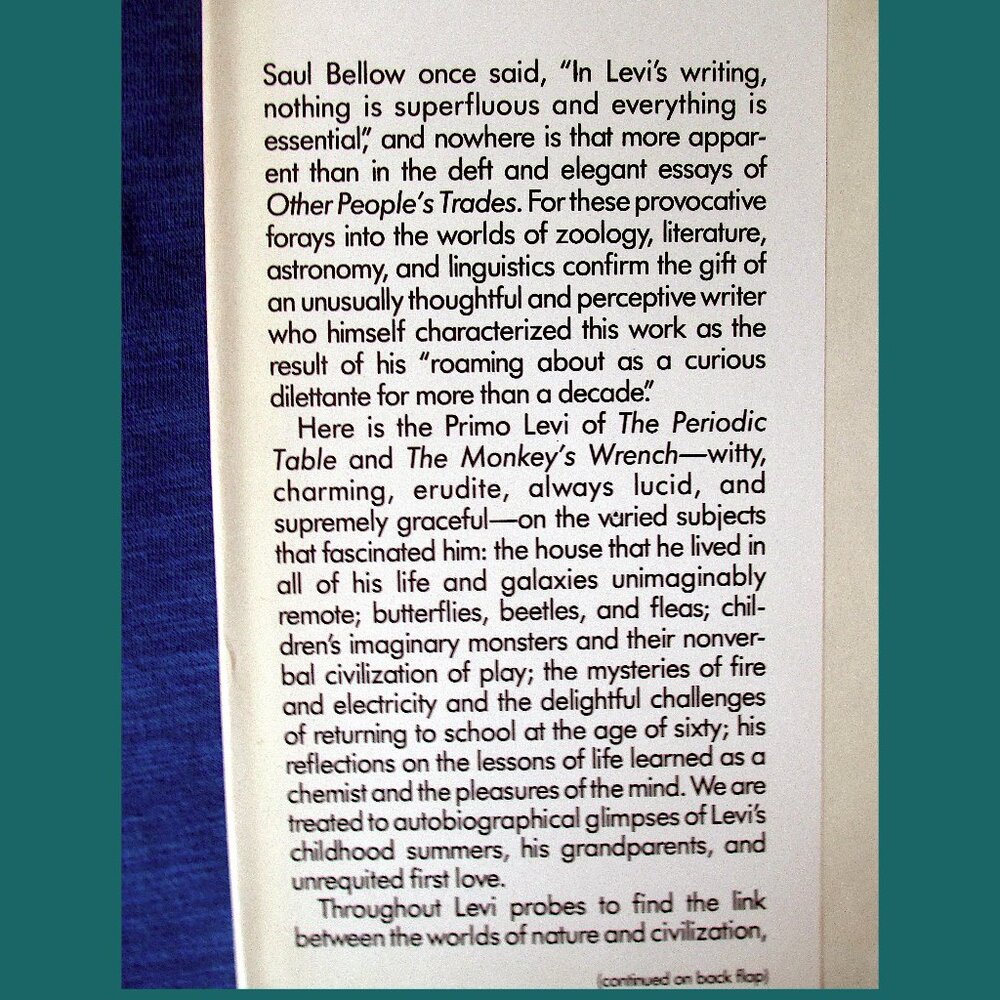 Book: Other People's Trades by Primo Levi, Translated by Raymond Rosenthal - Picture 8 of 14